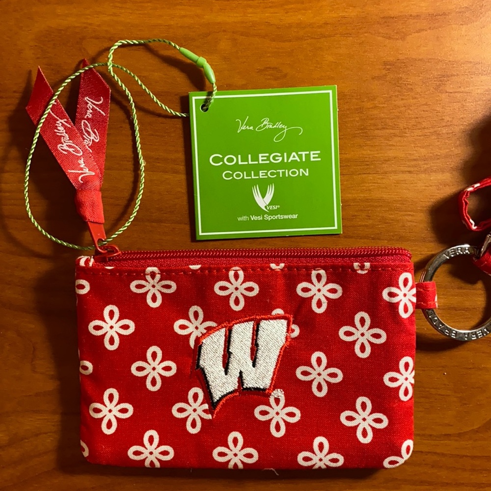 NWT Vera Bradley Wisconsin Badgers Lanyard/Wallet